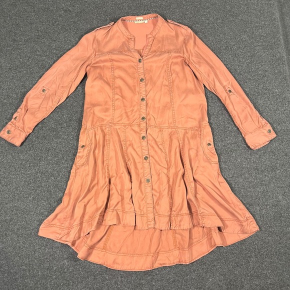 Anthropologie Holding Horses Comfy Boho Shirt Dress Rose Pink High Low Sz 8 - Picture 2 of 12